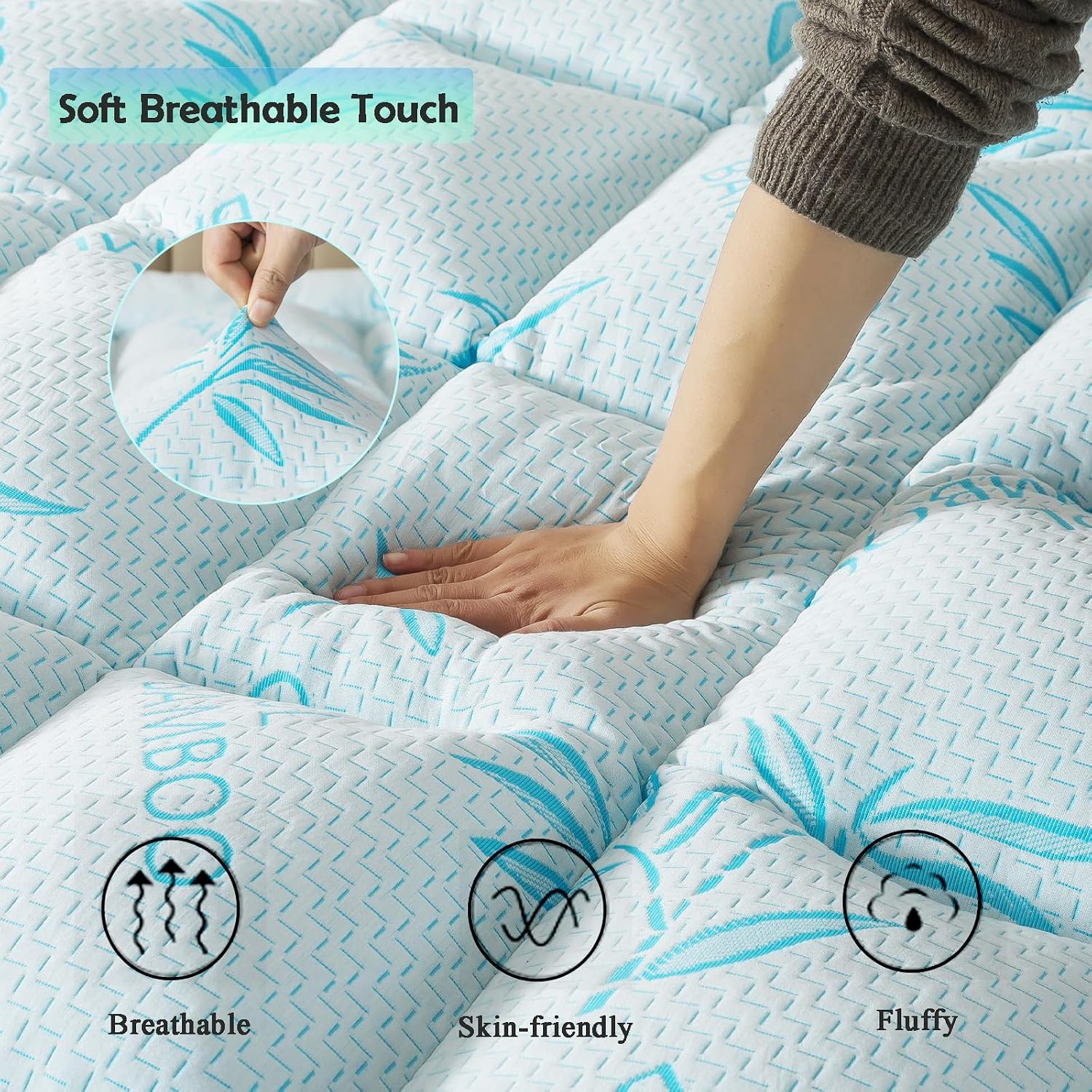 Detalle de WhatsBedding Mattress Topper 5-Inch