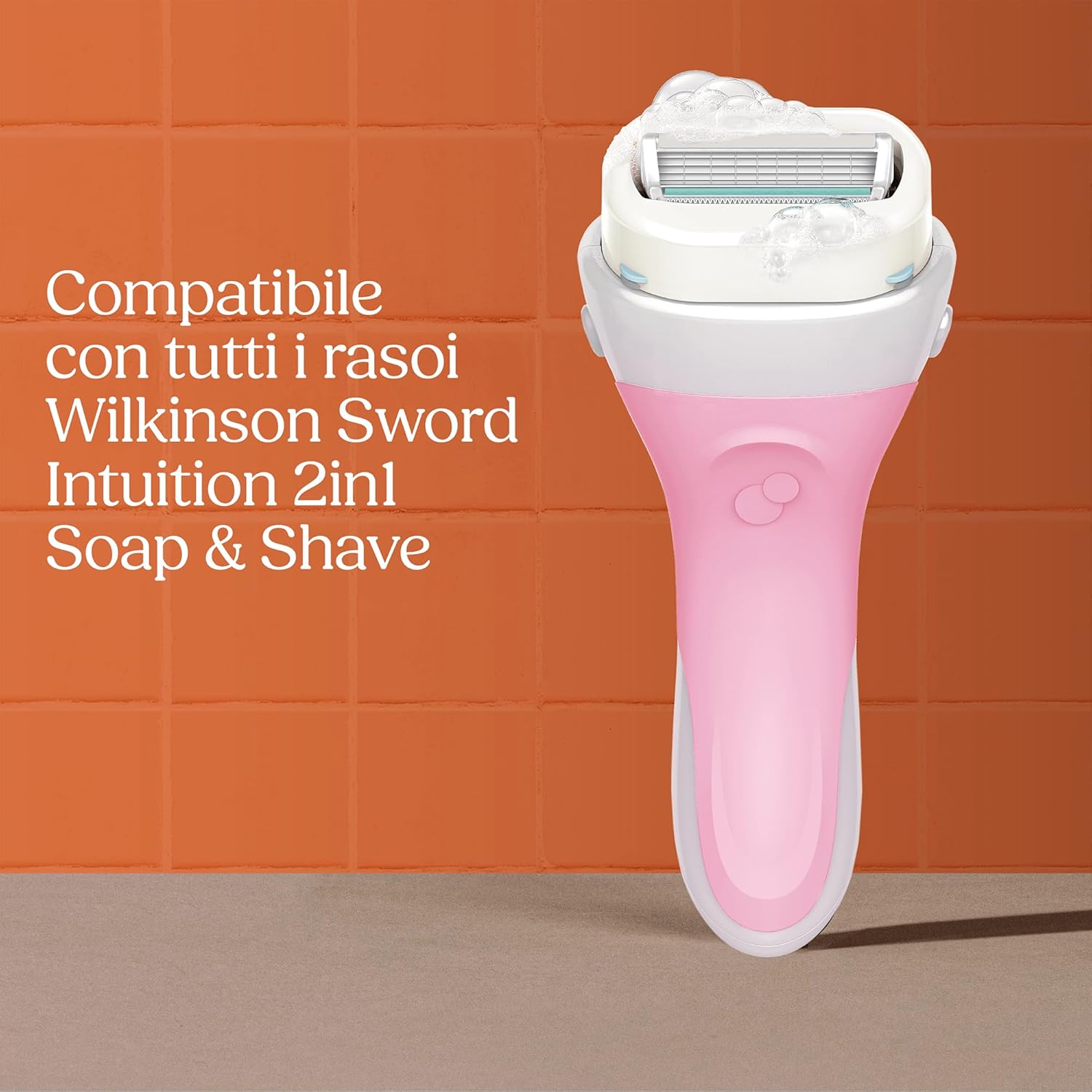 Detalle de Wilkinson Sword Intuition 2in1 Soap & Shave Nourishing: rasoi da donna con sapone vegano integrato (3 ricariche)