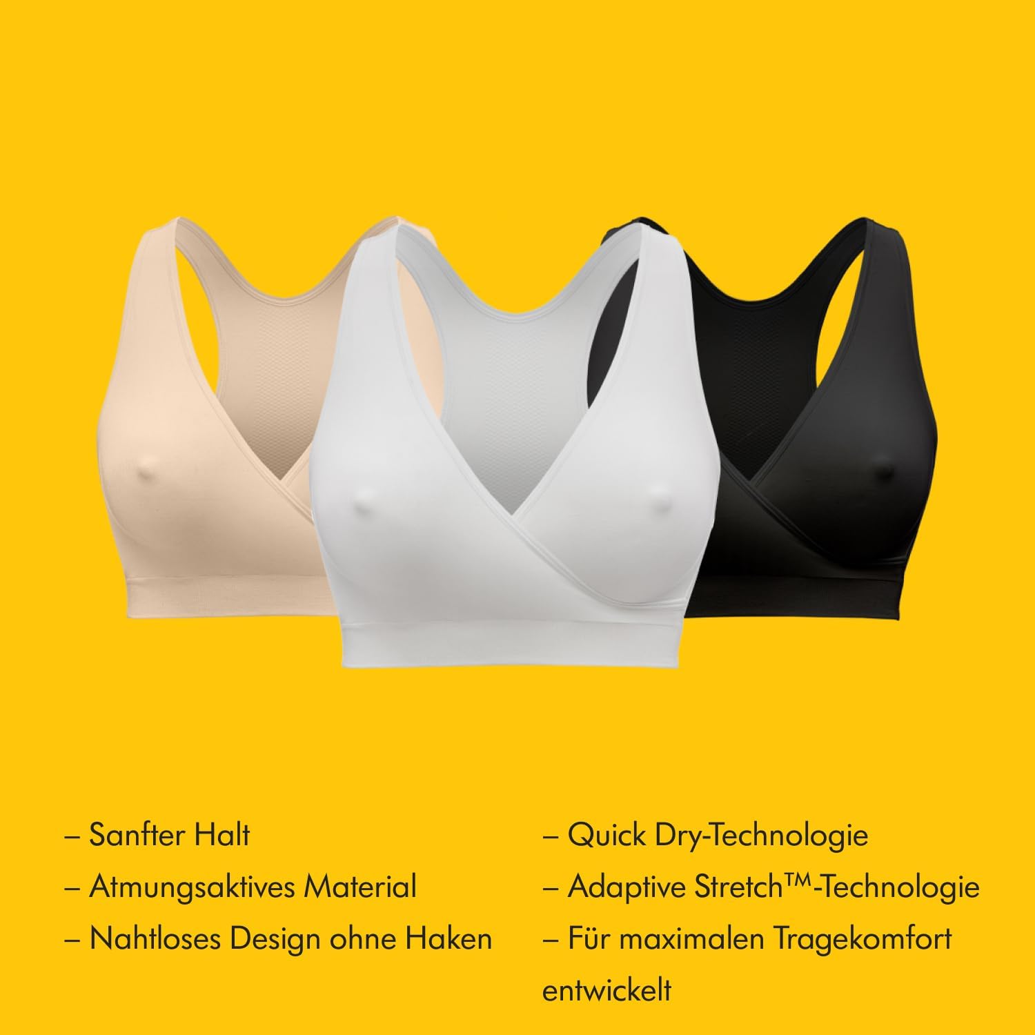 Detalle de Medela Keep Cool Sleep Nahtloser Schwangerschafts- und Still-BH – kühl, bequem & bügelneutral