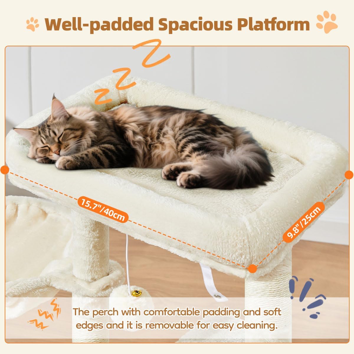 Detalle 2 de Taoqimiao Cat Tree 98cm for scratching