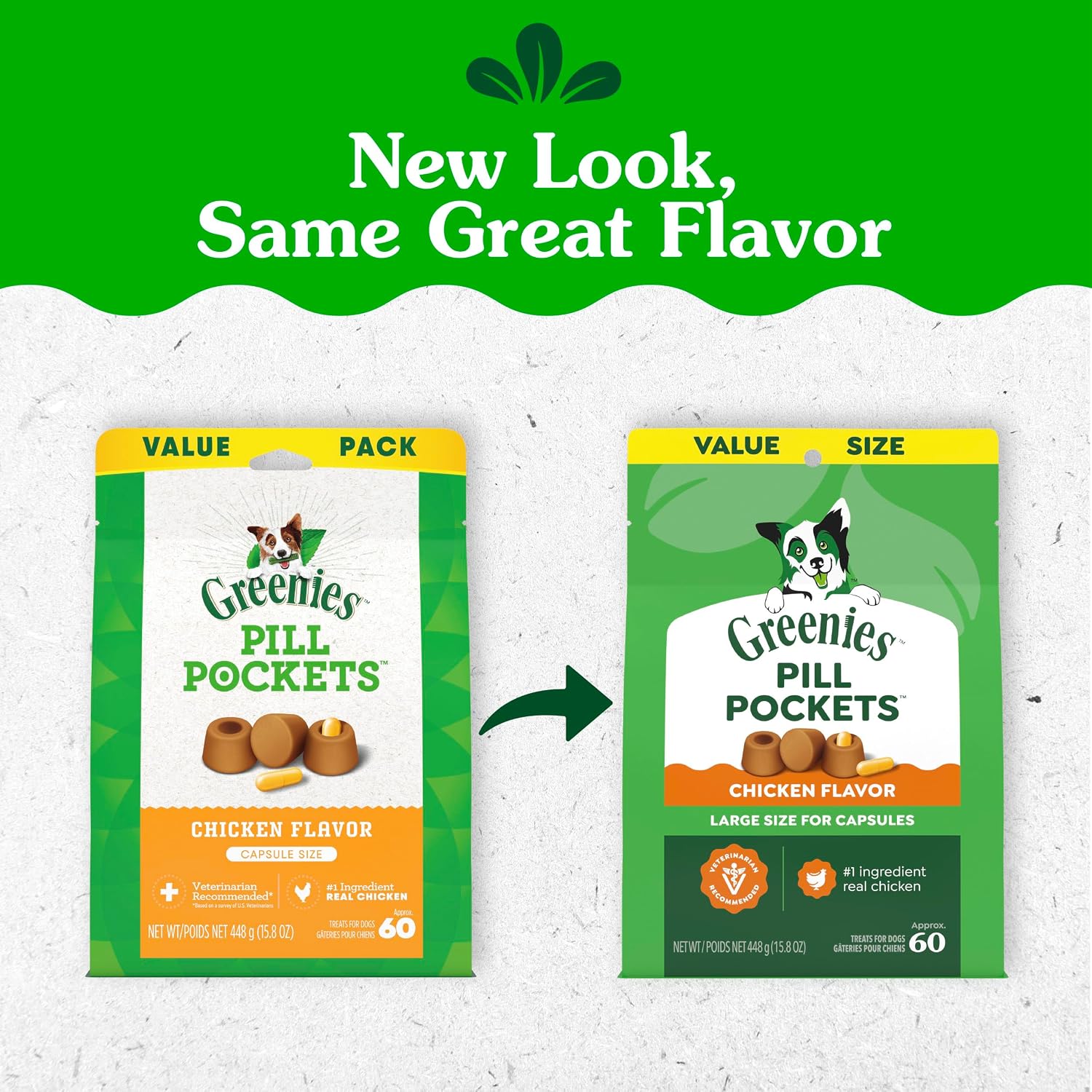 Detalle de Greenies Pill Pockets Large Size Dog Treats, Chicken — 15.8 oz