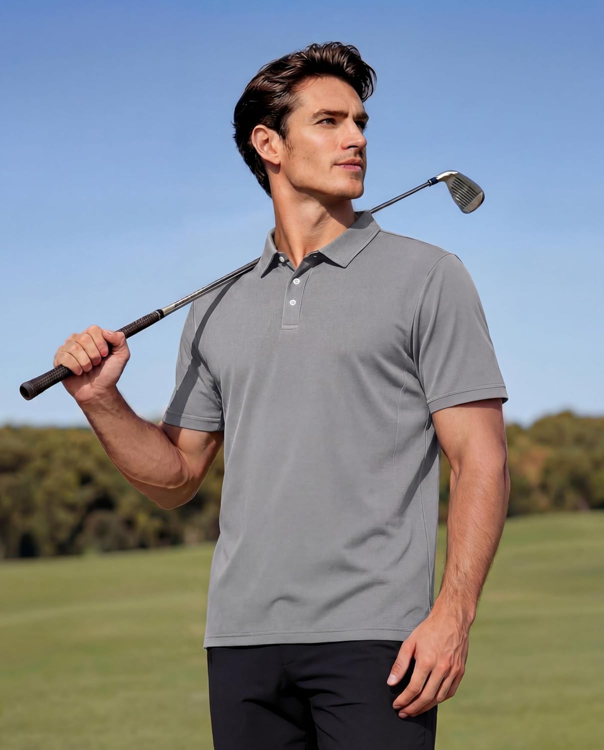 Thumbnail 1 de MAGCOMSEN Men's Breathable Quick Dry Golf Polo Shirt – Lightweight, Short-Sleeve for Summer Outdoor Activities