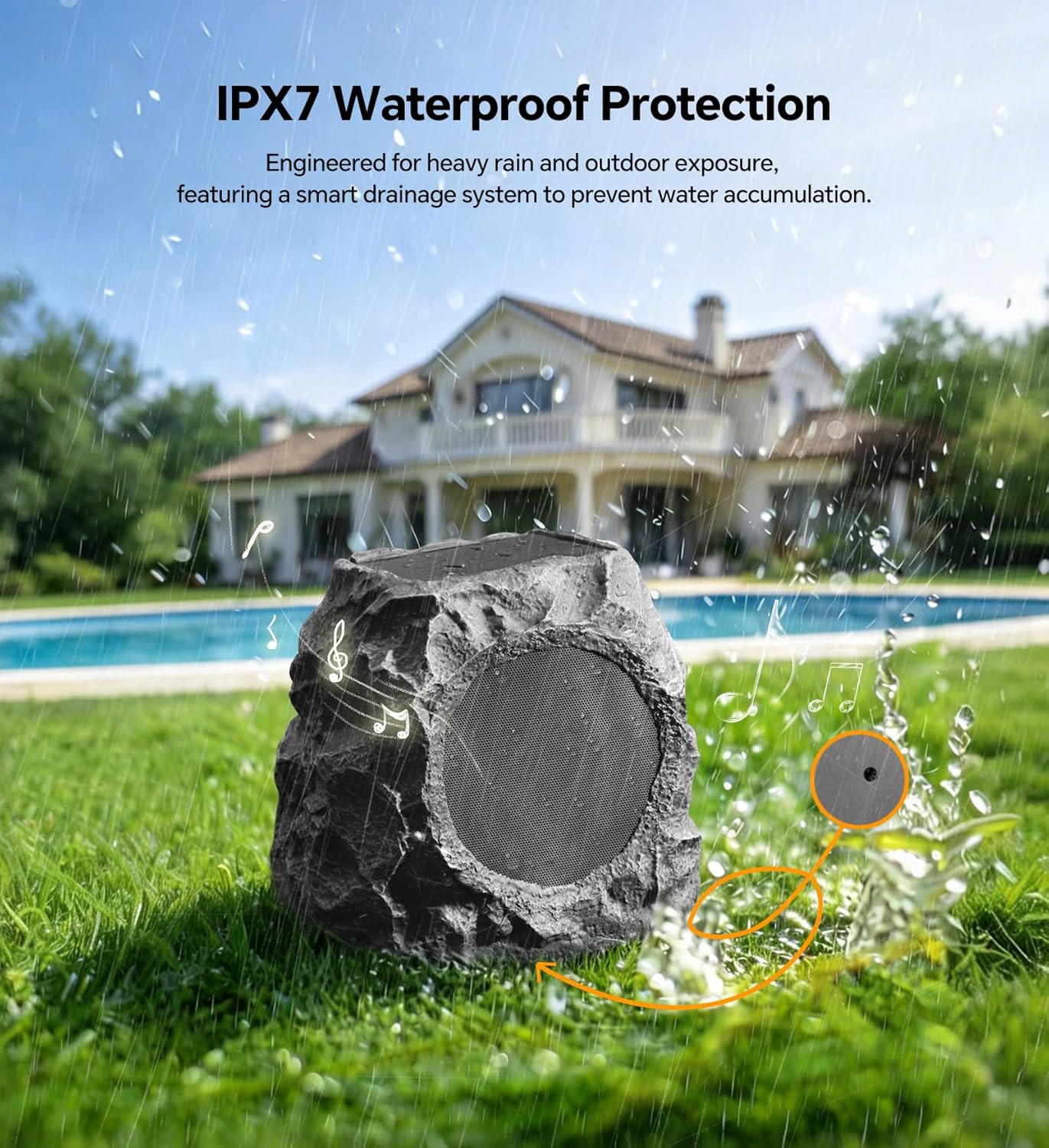 Thumbnail 6 de BolaButty Upgraded Outdoor Rock Speaker 60W Deep Bass (Solar-Powered, IPX7) with Remote Control — 2 Packs