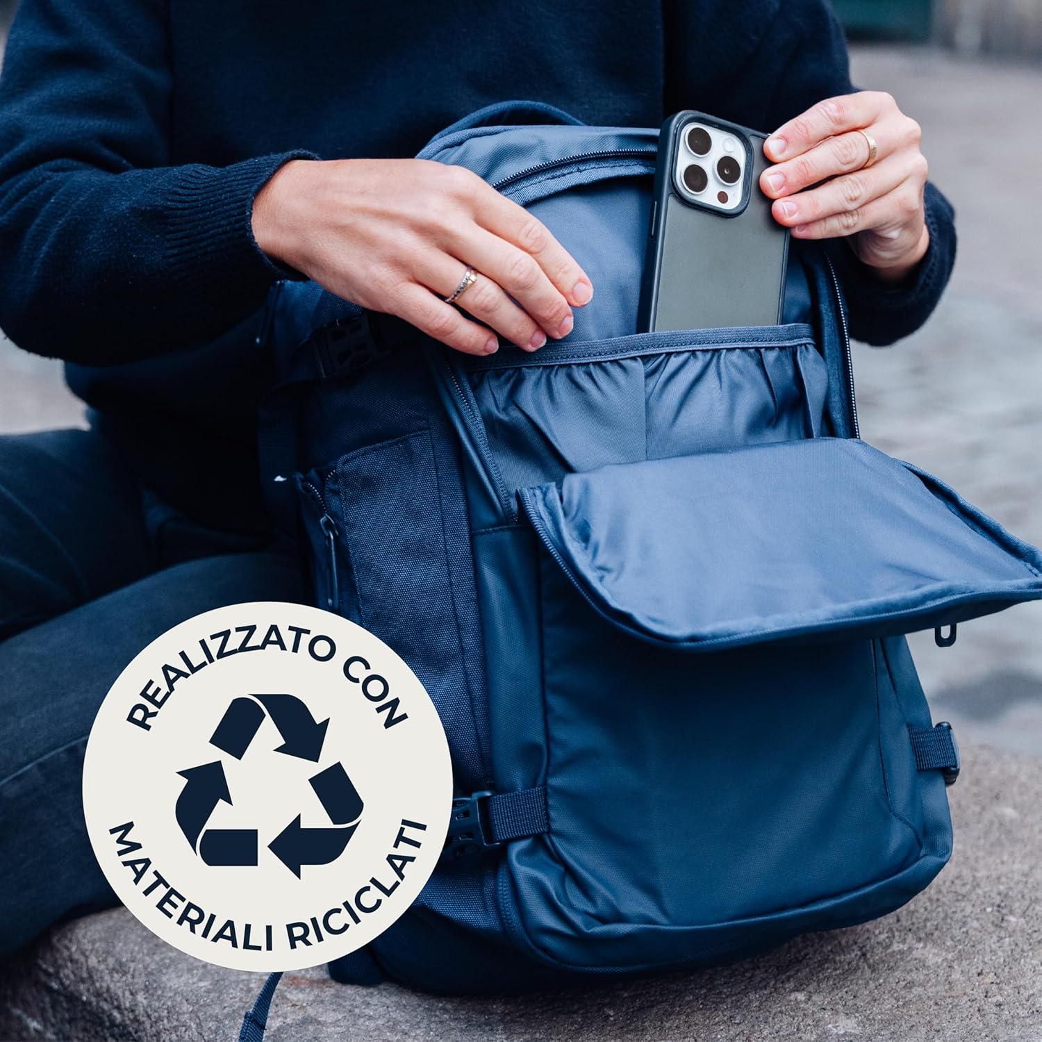 Thumbnail 5 de BidMamba Zaino Bagaglio a Mano 40x20x25 Blu Navy – 20L per Ryanair ed Easyjet