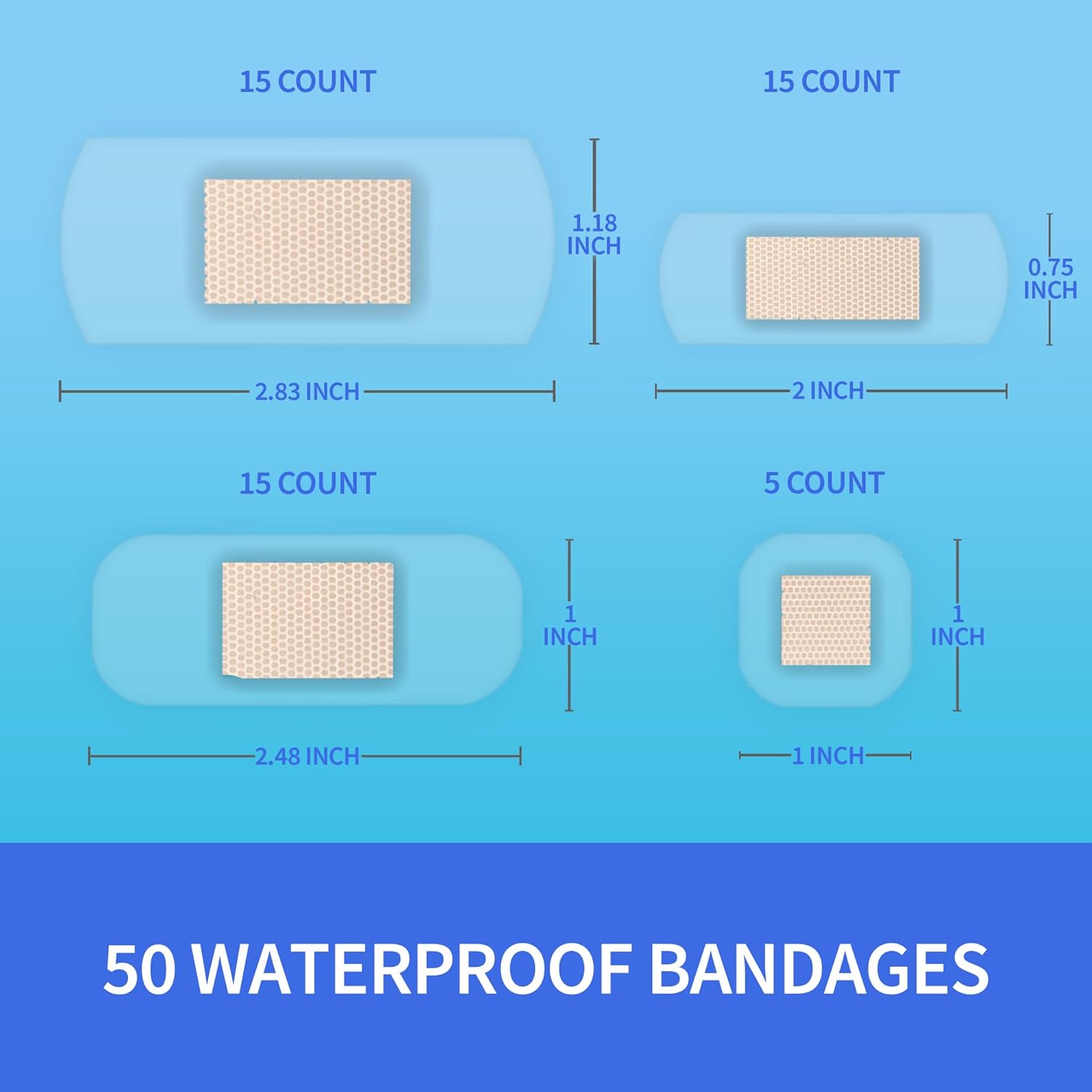 Thumbnail 1 de Ourmed Waterproof Plasters – 50 Count, Up to 48 Hours Protection
