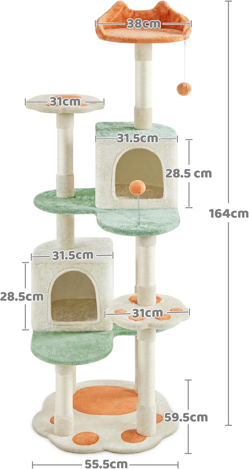 Detalle de Yaheetech Cat Tree 165cm cat climbing tower