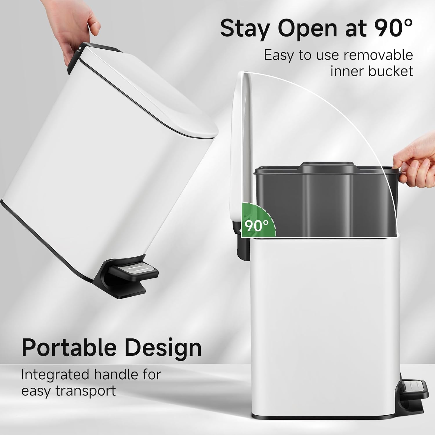 Thumbnail 3 de TIPGO Slim Bathroom Trash Can 1.6 Gal