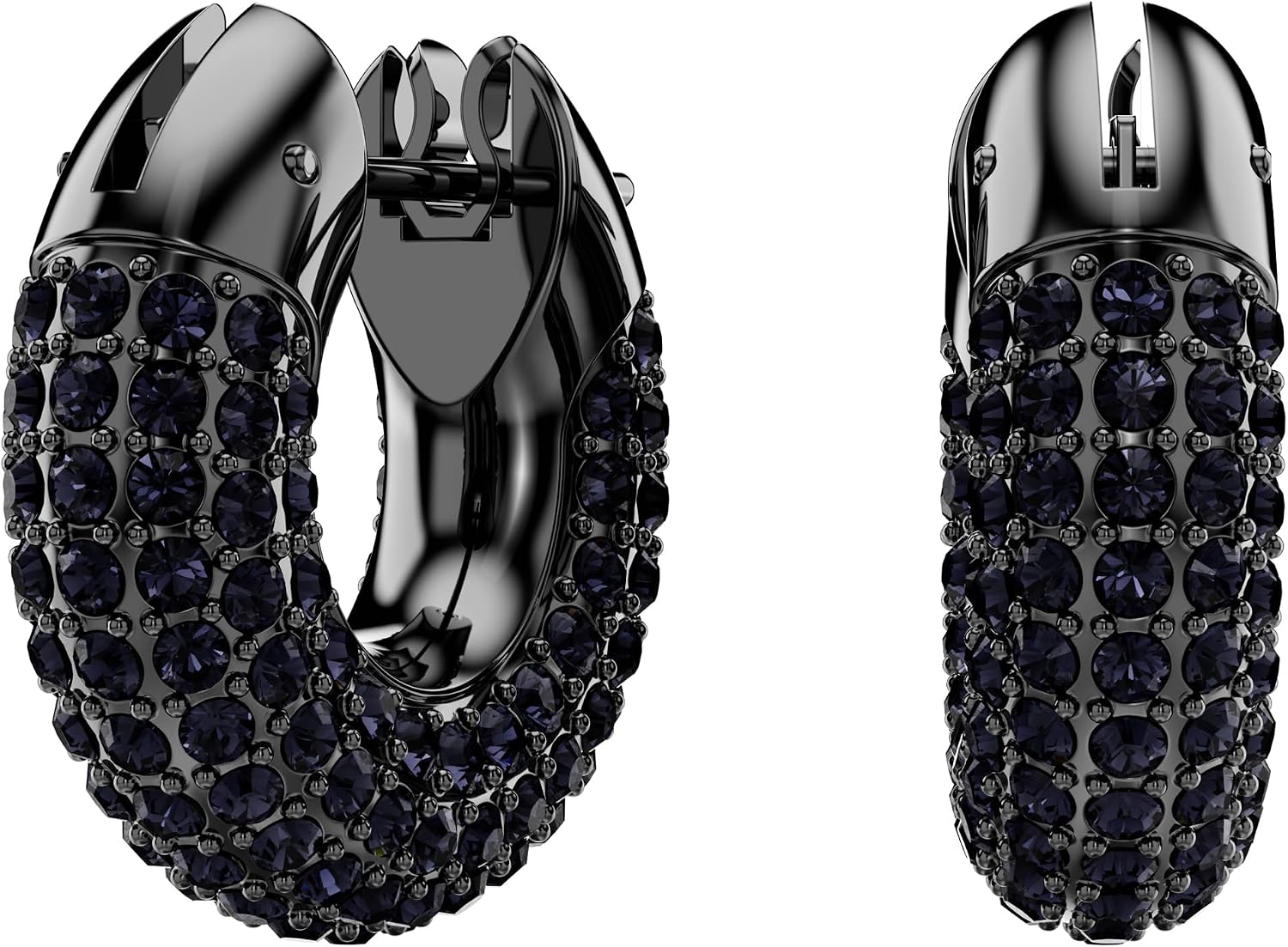 Detalle de Swarovski Hoop Earrings, Rhodium Finish