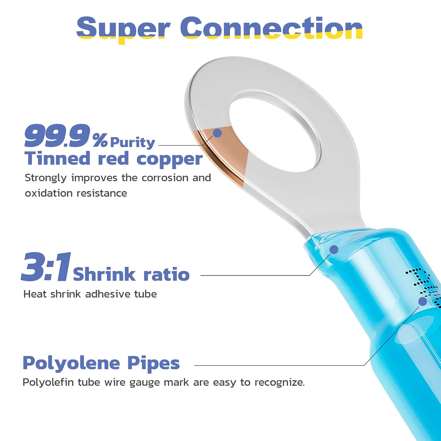 Detalle 1 de haisstronica HX1176 Heat Shrink Wire Connectors, 260-Piece Copper Assortment