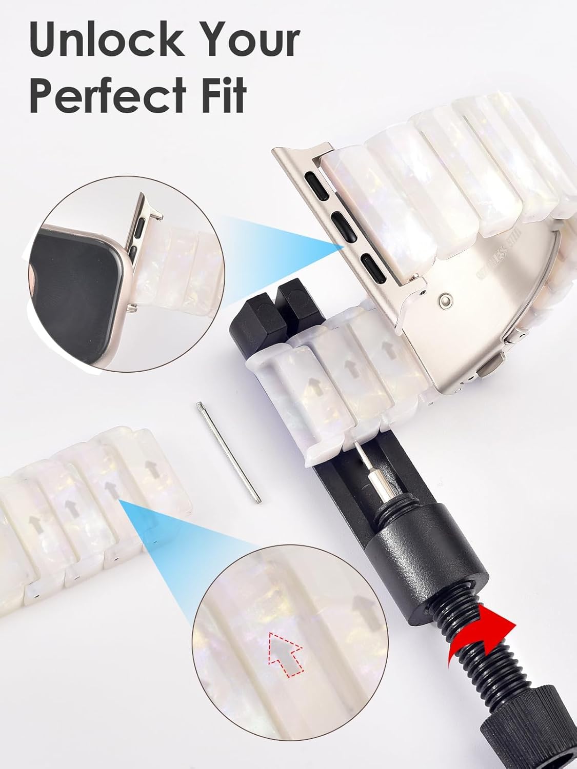 Thumbnail 2 de V.R.HOPE Harz-Armband für Apple Watch (SE/9/10/11) 44–49 mm – Polarstern, leicht & hautverträglich