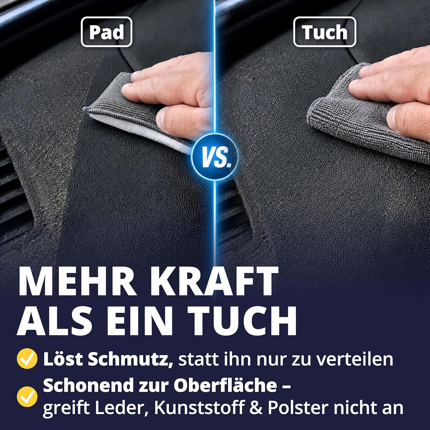 Detalle 2 de LICARGO® Innenraum Pads (3 Stück) für porentiefe Reinigung von Kunststoff, Polster, Leder & Armaturen