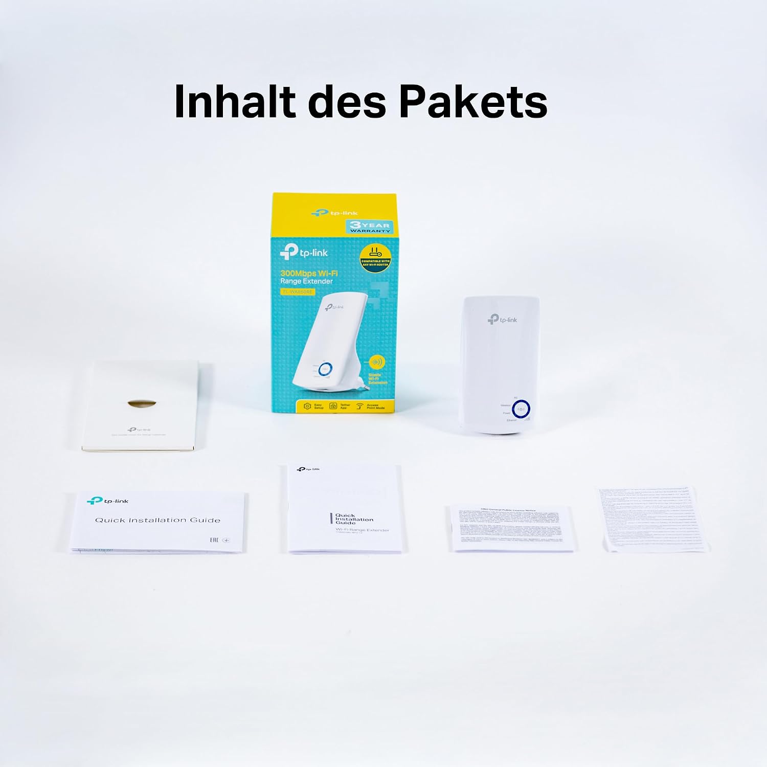 Detalle de TP-Link TL-WA850RE WLAN-Verstärker – 300 Mbit/s, 2,4 GHz, App-Steuerung, LAN-Port, AP-Modus