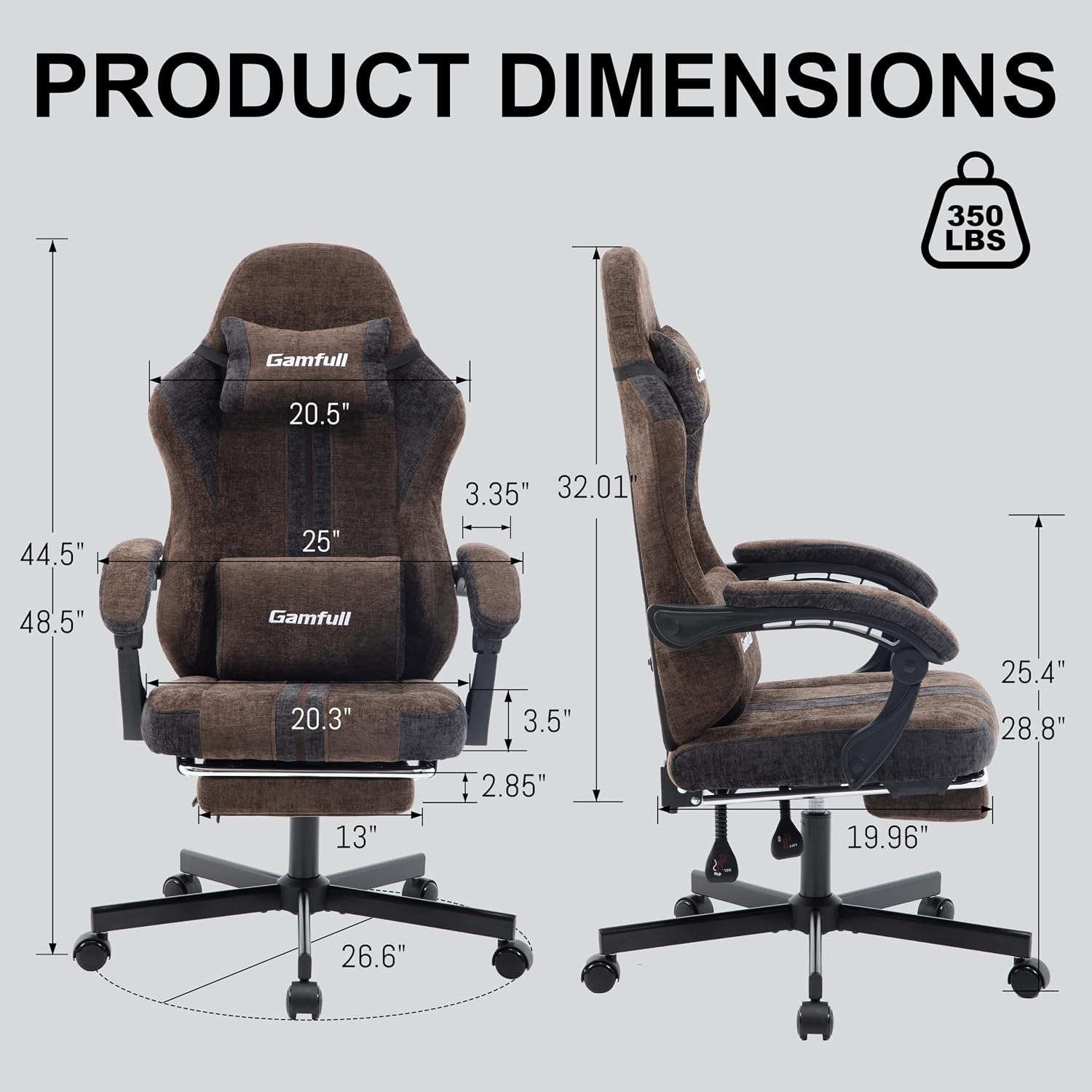 Detalle de Gaming Chair with Footrest