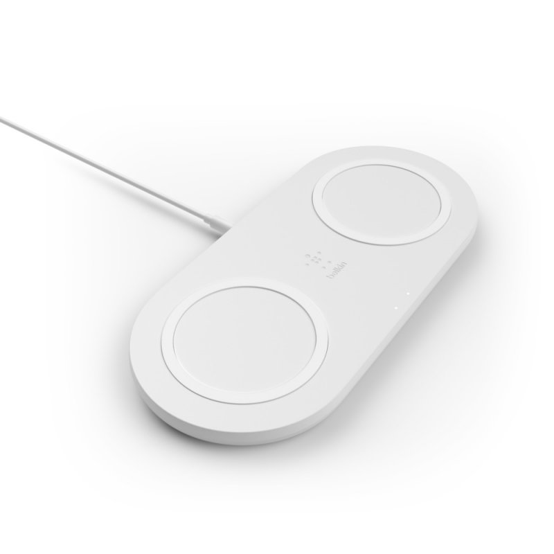 Thumbnail 3 de Belkin BoostCharge Base de Carga Dual Inalámbrica Blanca: carga dos dispositivos a la vez, con seguridad y comodidad