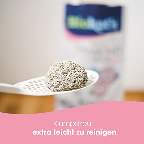 Detalle de Biokat's Diamond Care Fresh Katzenstreu mit Babypuder-Duft – Feine Klumpstreu aus Bentonit mit Aktivkohle und Aloe Vera (10 L)