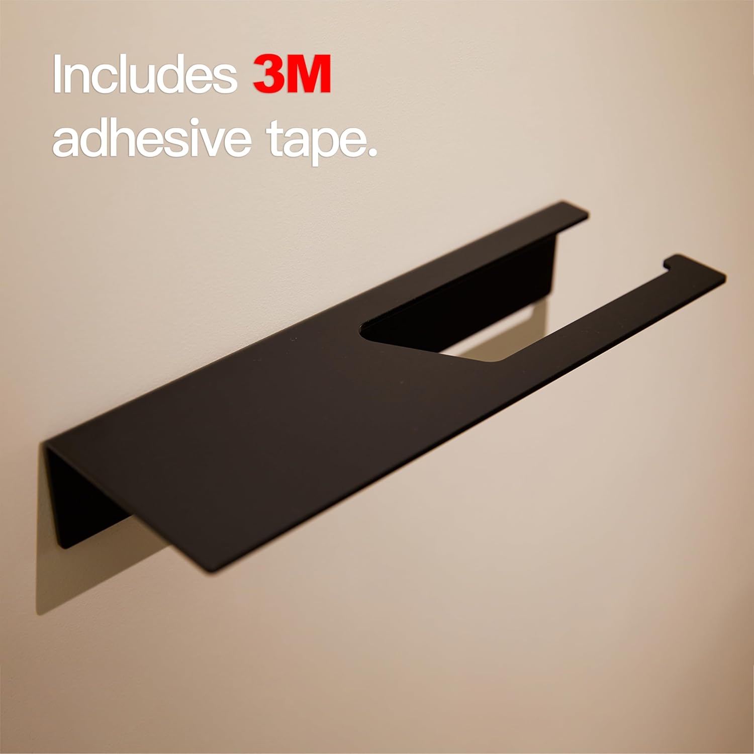 Detalle de Designfactory Hamburg Self-Adhesive Toilet Roll Holder (Matt Black)