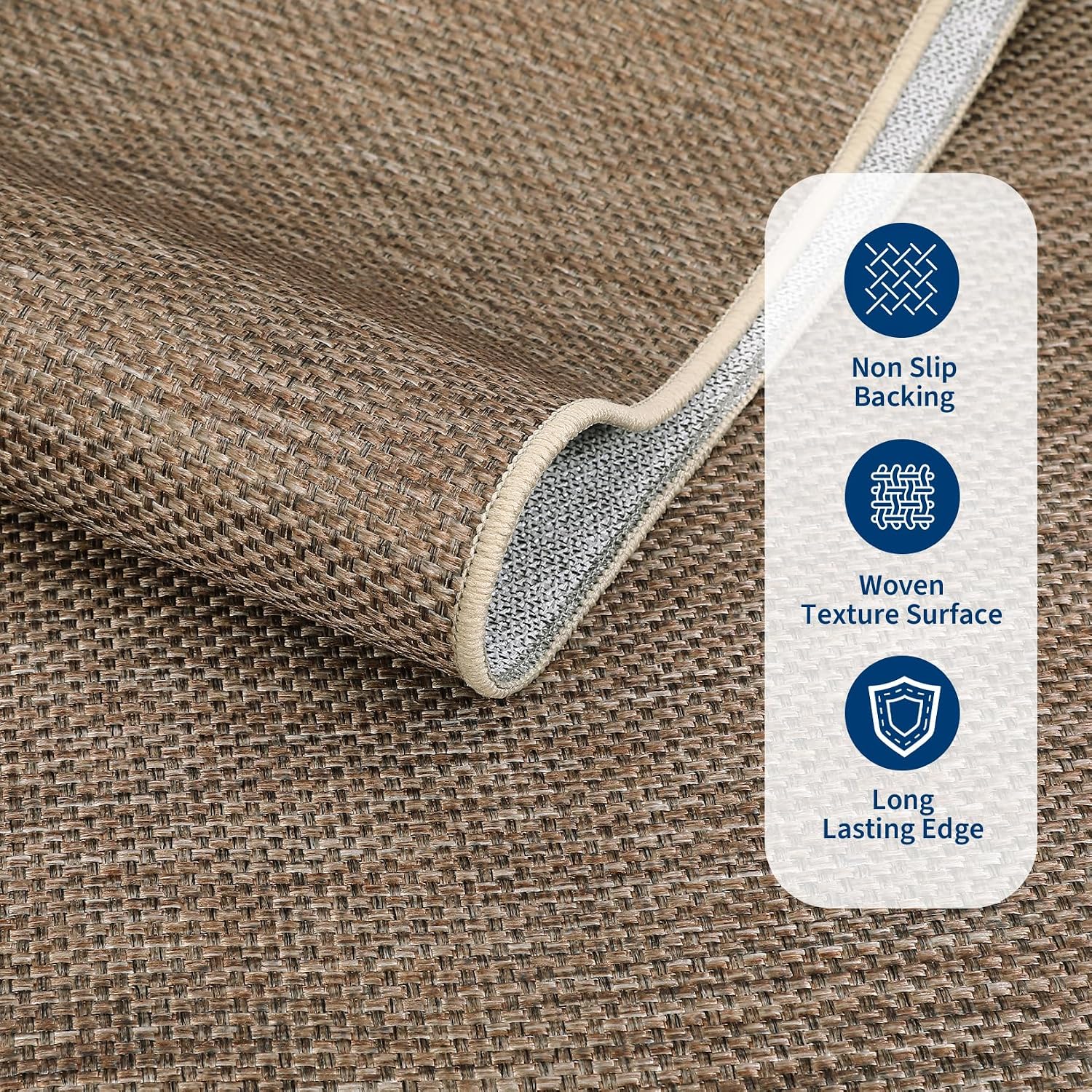 Detalle 2 de GarveeHome Solid Rug Tan 5x7 Area Rug, Washable Low-Pile Polyester