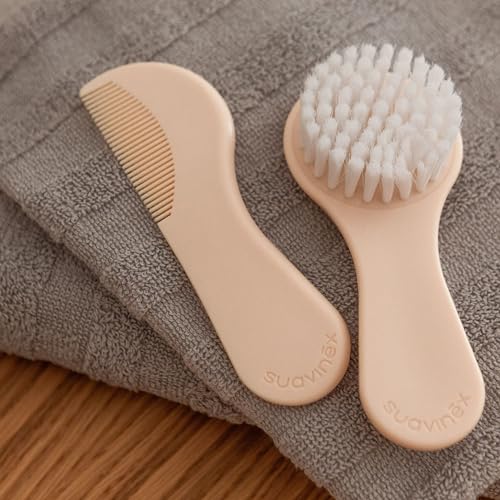 Detalle de SUAVINEX Cepillo y Peine para Bebés – Ideal Recién Nacidos, pelo suave y sin tirones