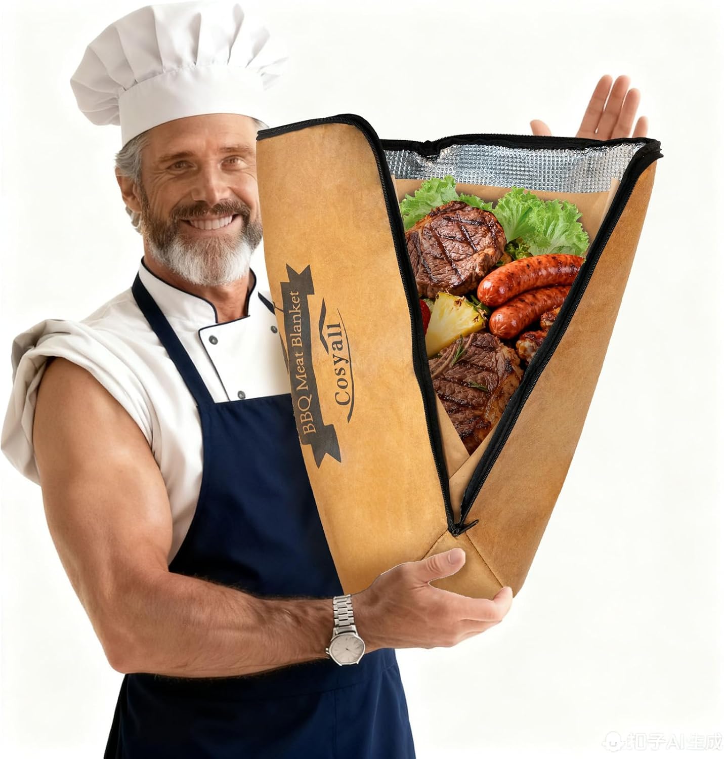 Detalle de Cosyall BBQ Blanket for Resting Meat (21in) – insulated resting bag for brisket, pork shoulders & turkeys
