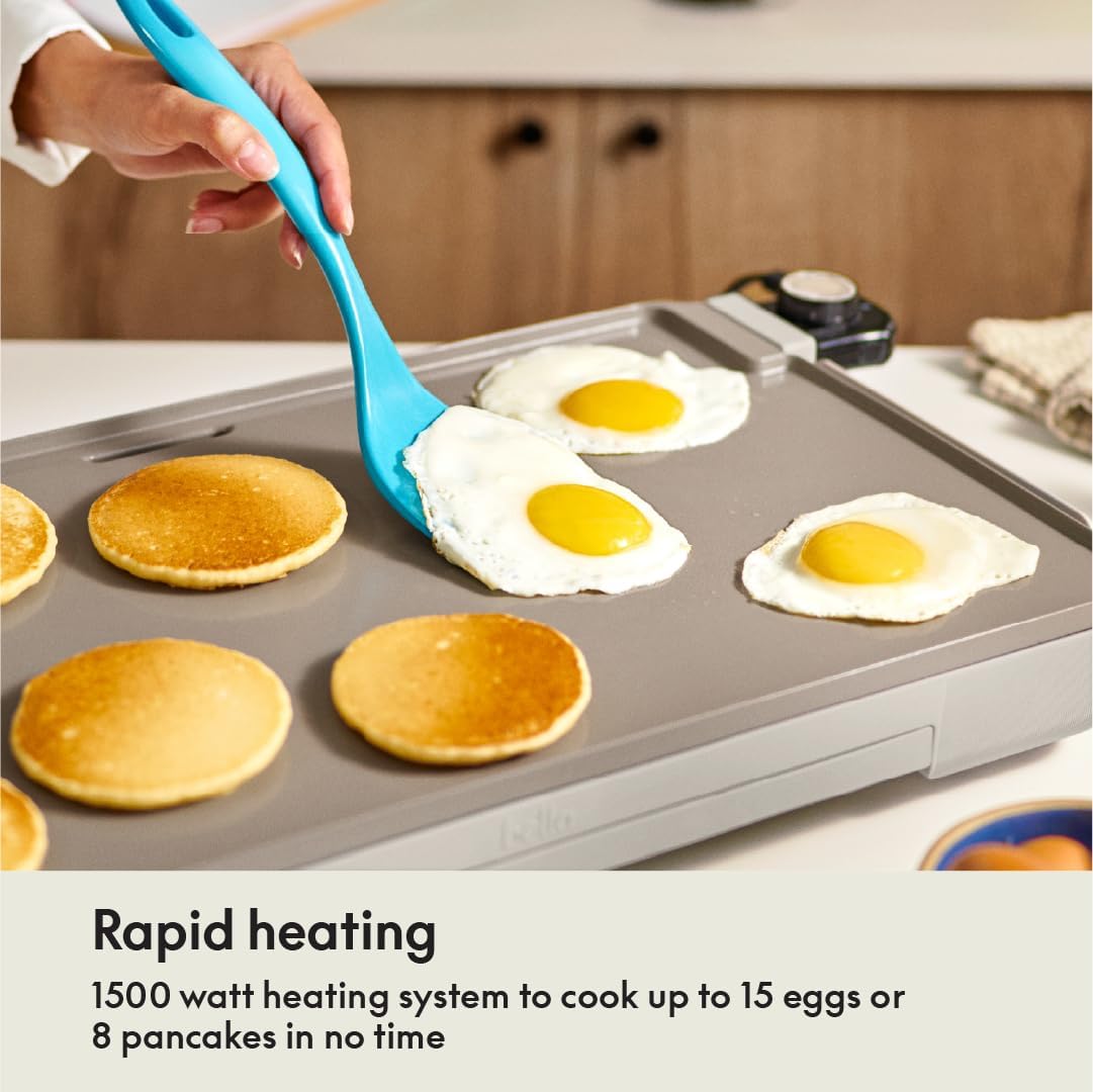 Detalle de bella 12" x 22" Electric Griddle with Warming Tray (EverGood™ Ceramic Nonstick & Removable Temp Probe)