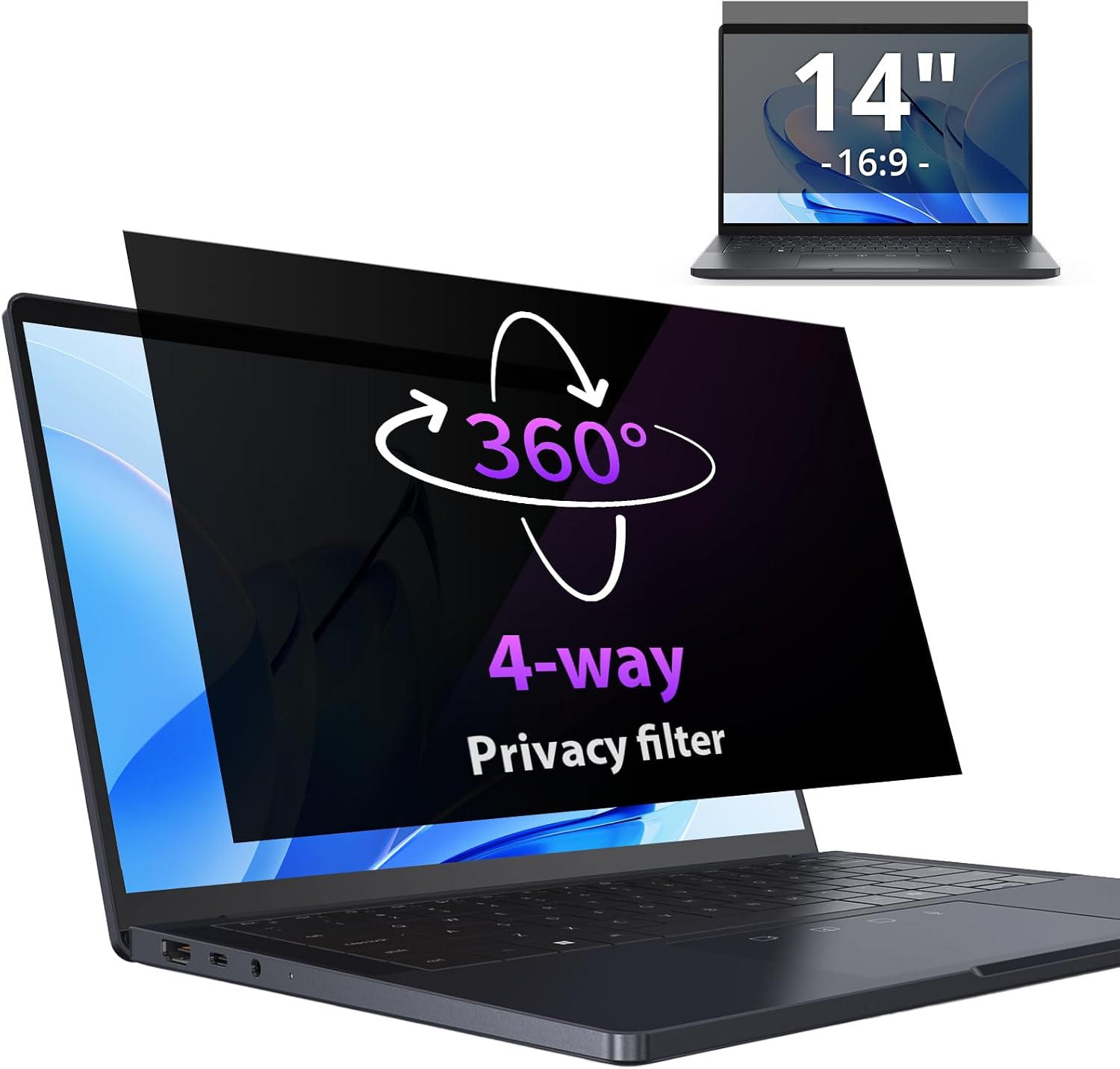 Detalle de IPROKKO 360° Privacy Screen Protector 14 Inch