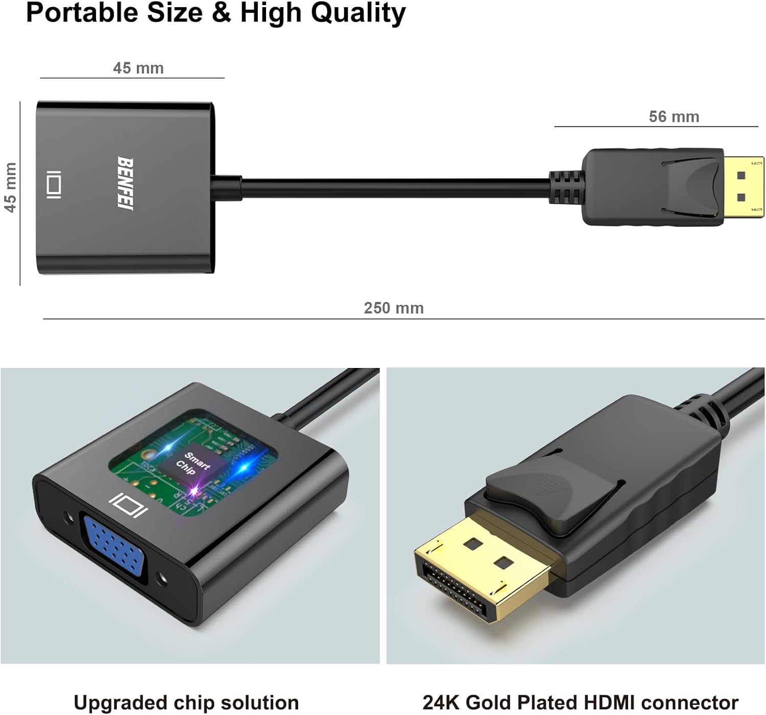 Thumbnail 5 de BENFEI DisplayPort auf VGA Adapter 1080P