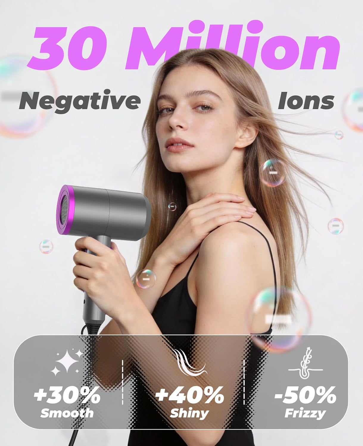 Thumbnail 2 de Professional Ionic Hair Dryer with 1800W AC Motor — Fast Drying, Safe & Portable
