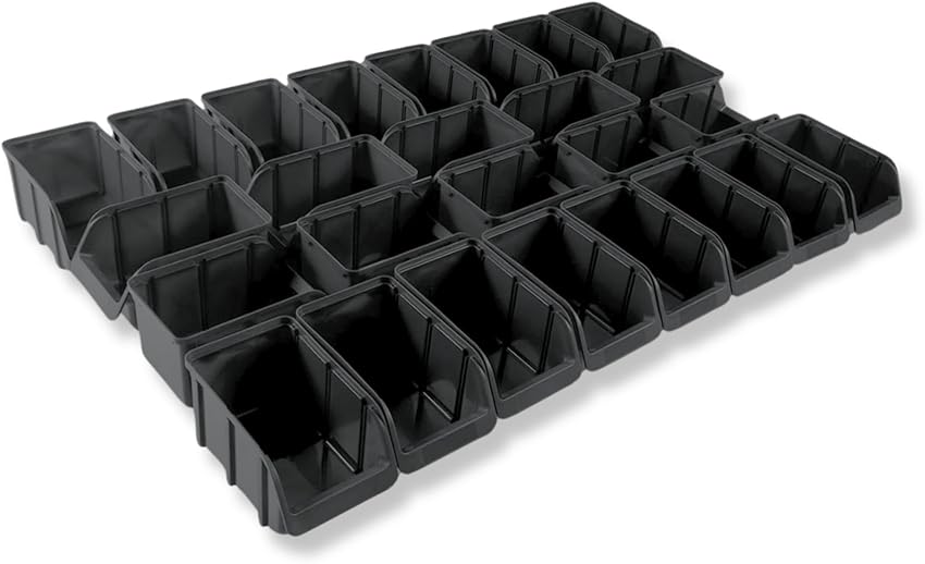 Detalle 2 de hünersdorff 24 cajas apilables tamaño 2 negro ♻