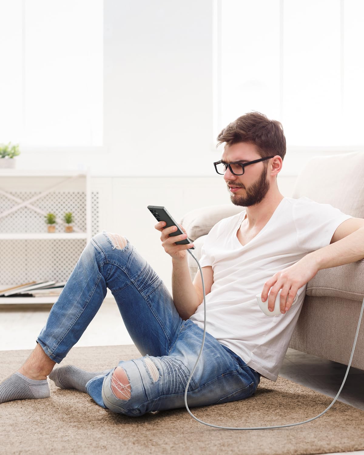 Thumbnail 6 de CONMDEX 2Pack USB-C to USB-A Fast Charging Cable (10Gbps, QC 3.0, 1m) — Android Auto & data transfer