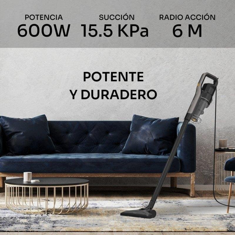 Detalle de Aspirador Escoba Mellerware Cleany 600W con Cable 2 en 1 | 0,9 L