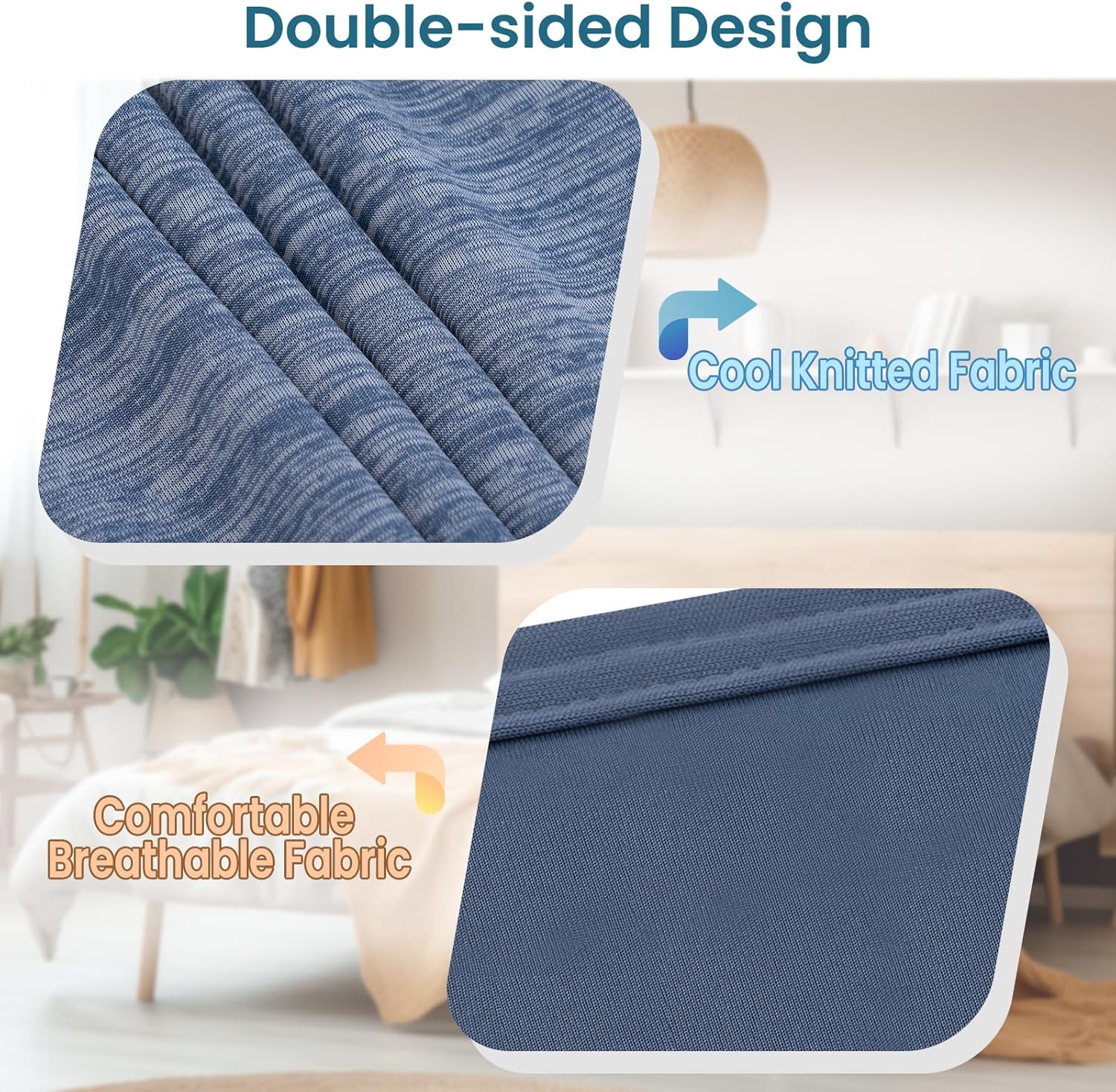Detalle de WOLTU Couverture Rafraîchissante Arc-Chill Double Face 150x200 cm – Fibre Arc-Chill Q-Max > 0,45