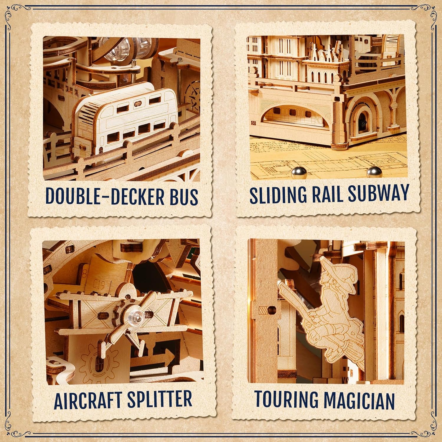 Thumbnail 6 de ROKR Marble Travel London EGB01 3D Wooden Marble Run Puzzle Kit with LED