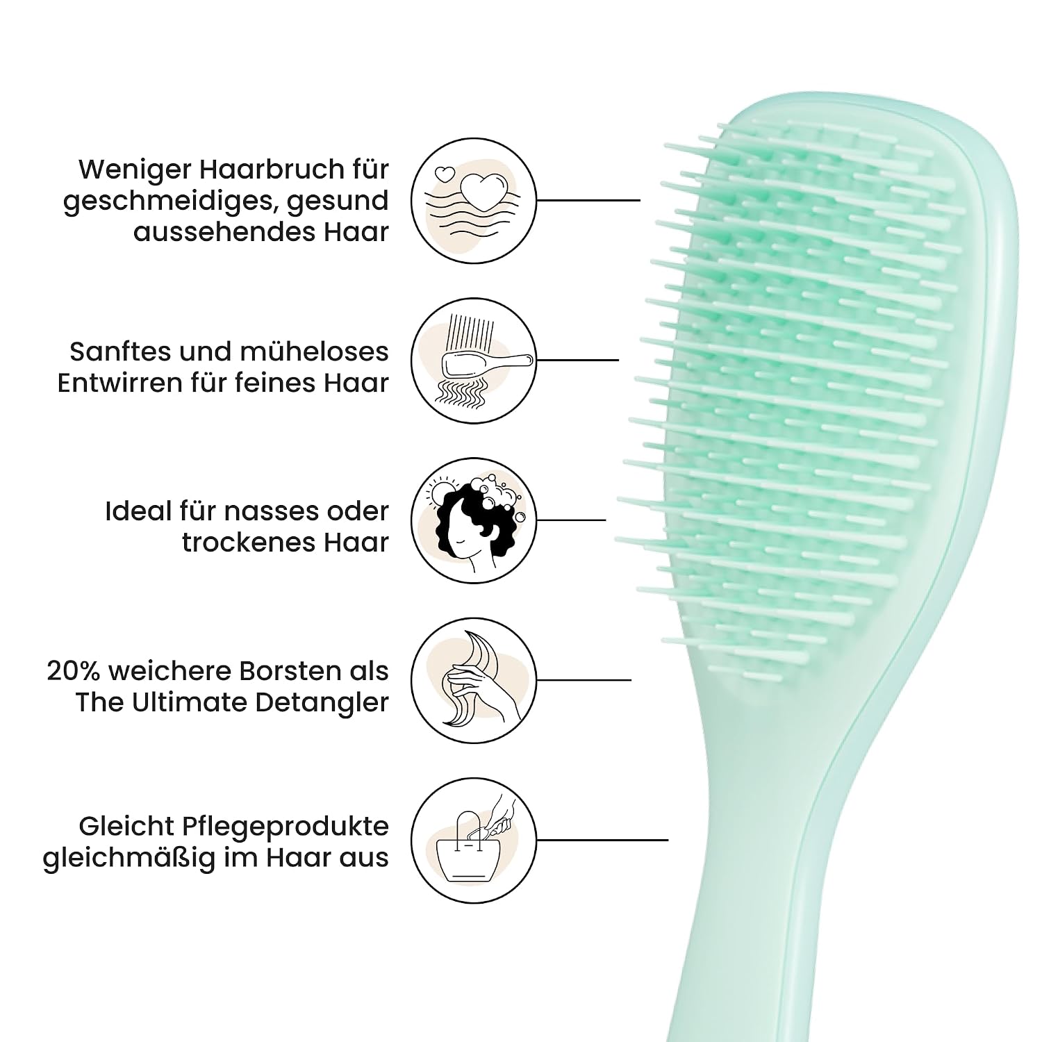 Detalle de Tangle Teezer Ultimate Detangler Klein – Feines, empfindliches Haar, Türkis