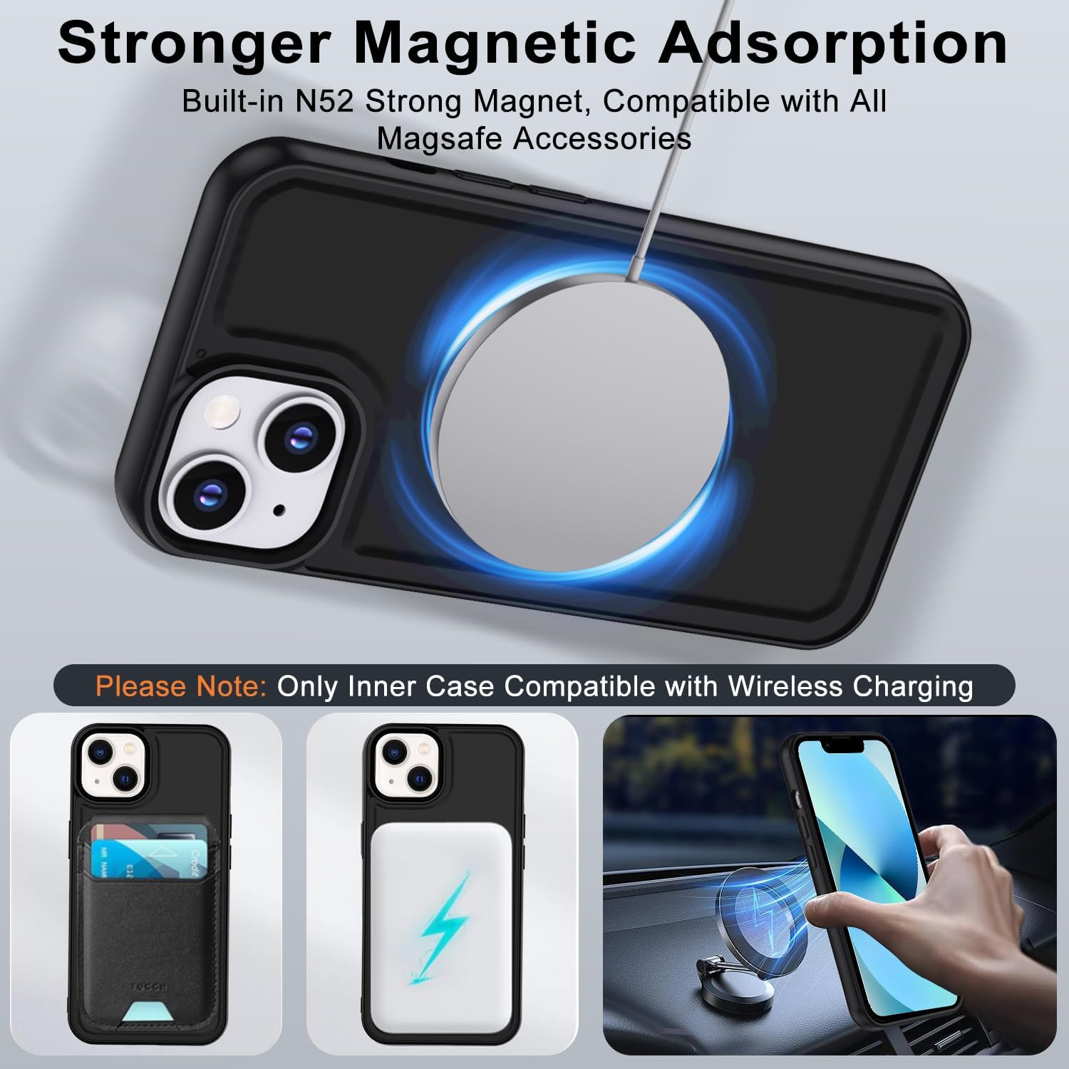 Detalle de XTCASE Funda Cuero Magnética para iPhone 13