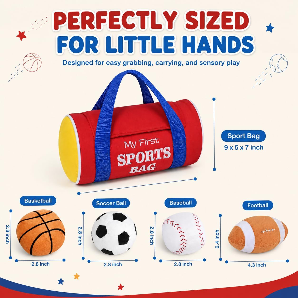 Thumbnail 4 de KMUYSL Baby Toys 0-12 Months: My First Sports Bag Plush Toy