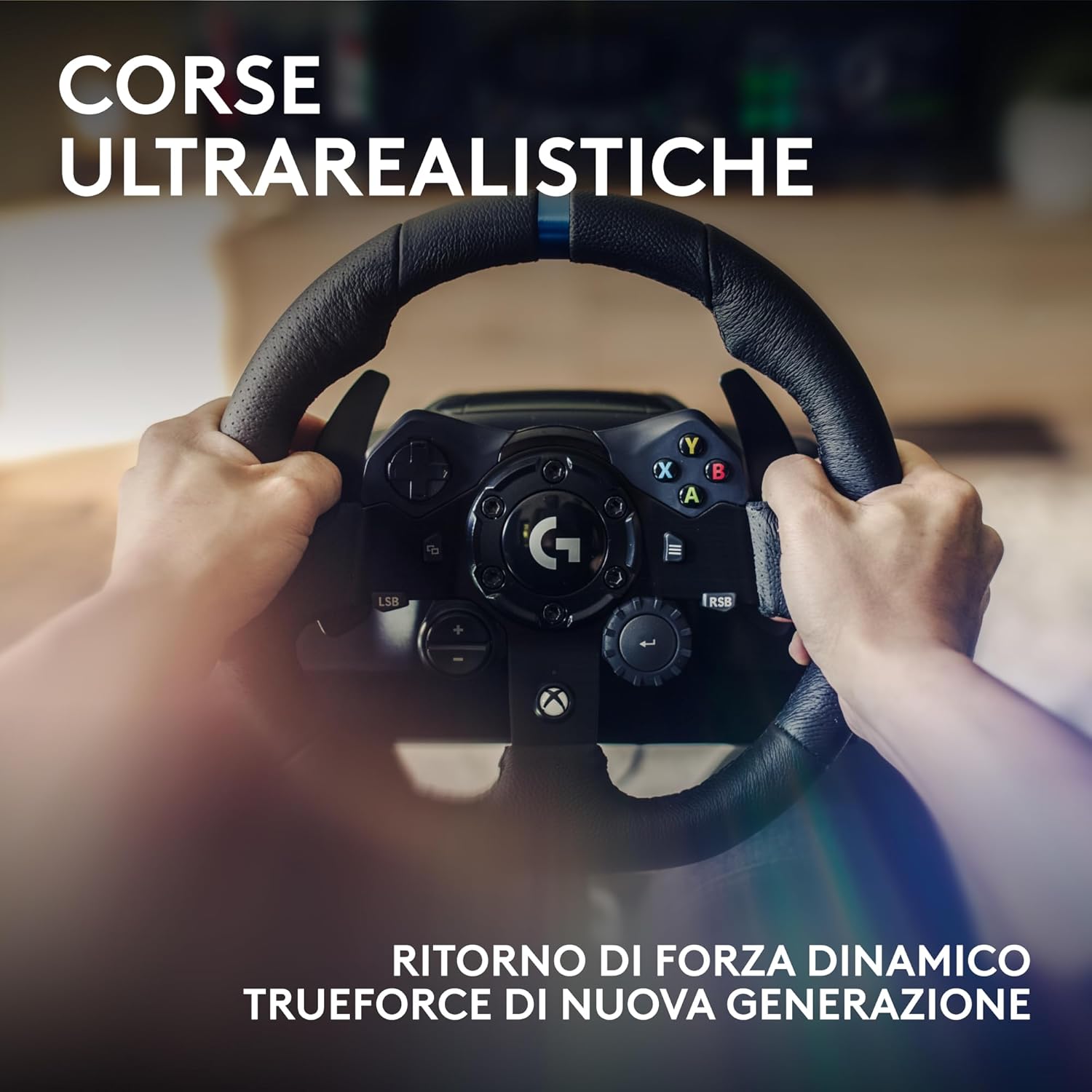 Detalle de Logitech G G923 volante da corsa e pedali per Xbox Series X|S, Xbox One e PC