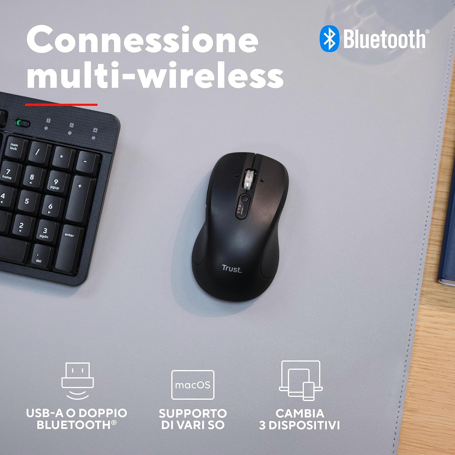 Thumbnail 3 de Trust Treva Mouse Wireless Rotellina Ultra Rapida