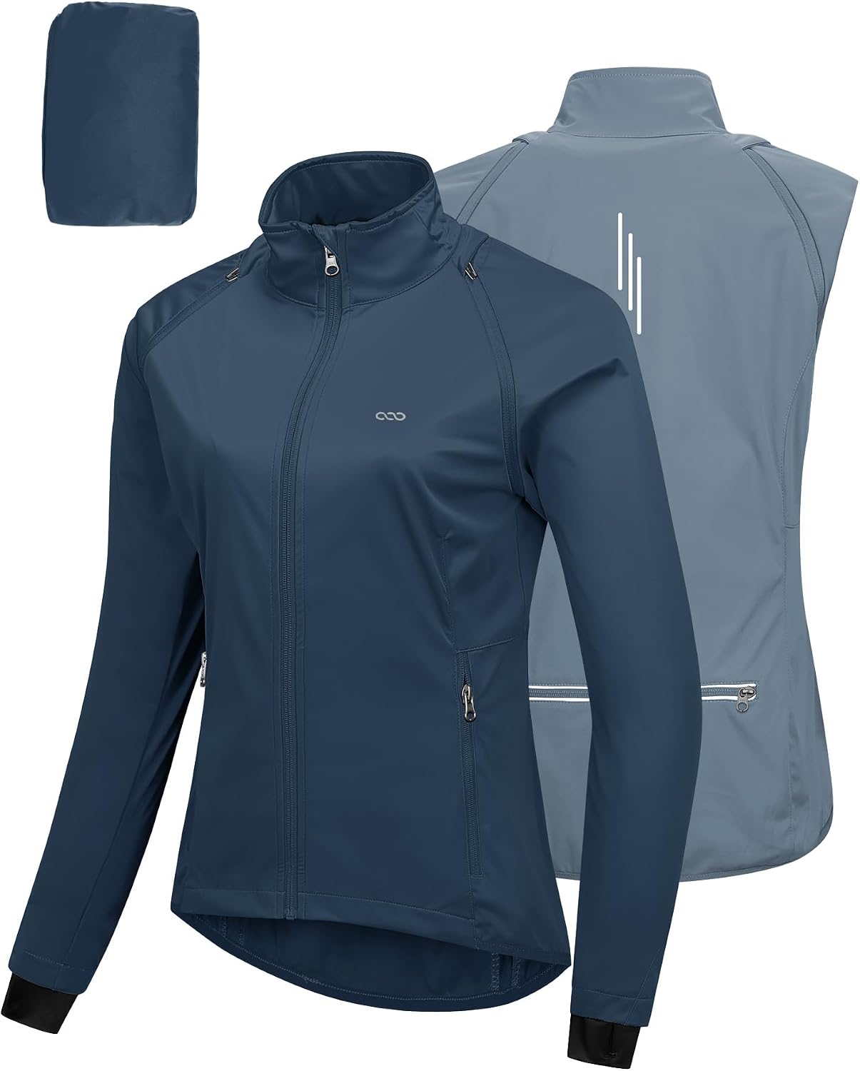 Thumbnail 6 de 33,000ft Damen Fahrradjacke – Wasserdicht, atmungsaktiv, abnehmbare Ärmel, Reflektierende Details