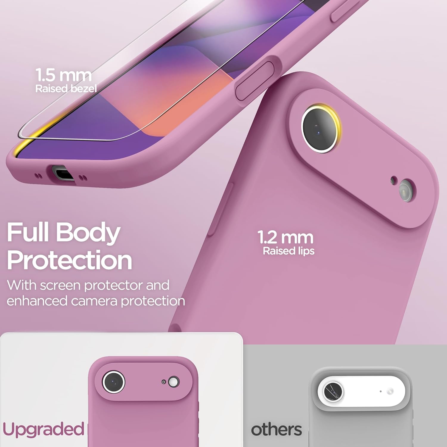 Thumbnail 2 de INGIDO for iPhone Air 6.5" (2025) liquid silicone case with camera protection in Lilac Purple
