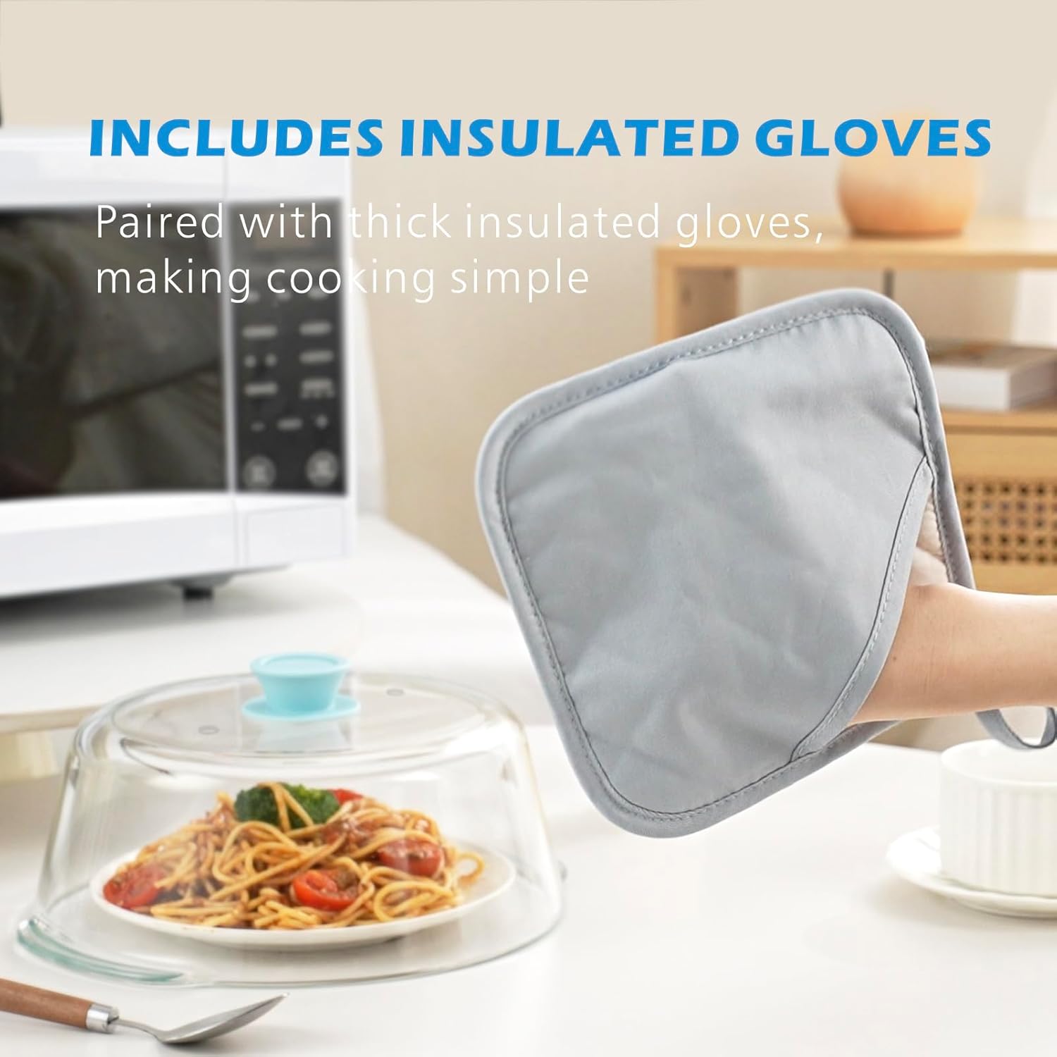 Detalle 2 de Tall Glass Microwave Splatter Cover 10in 🍽