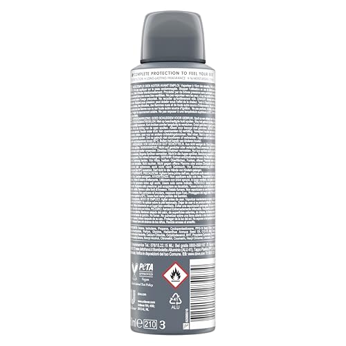 Detalle de Dove Men + Care Aerosol Clean Comfort 72 h – Pack de 6 x 150 ml
