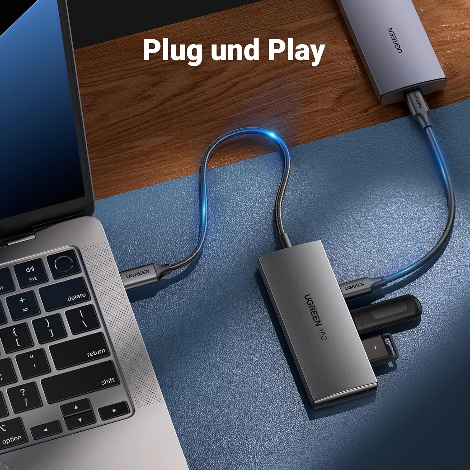 Detalle 2 de UGREEN USB C Hub 10 Gbps – 4 USB-C 3.2 Ports, Aluminium-Design, Plug & Play