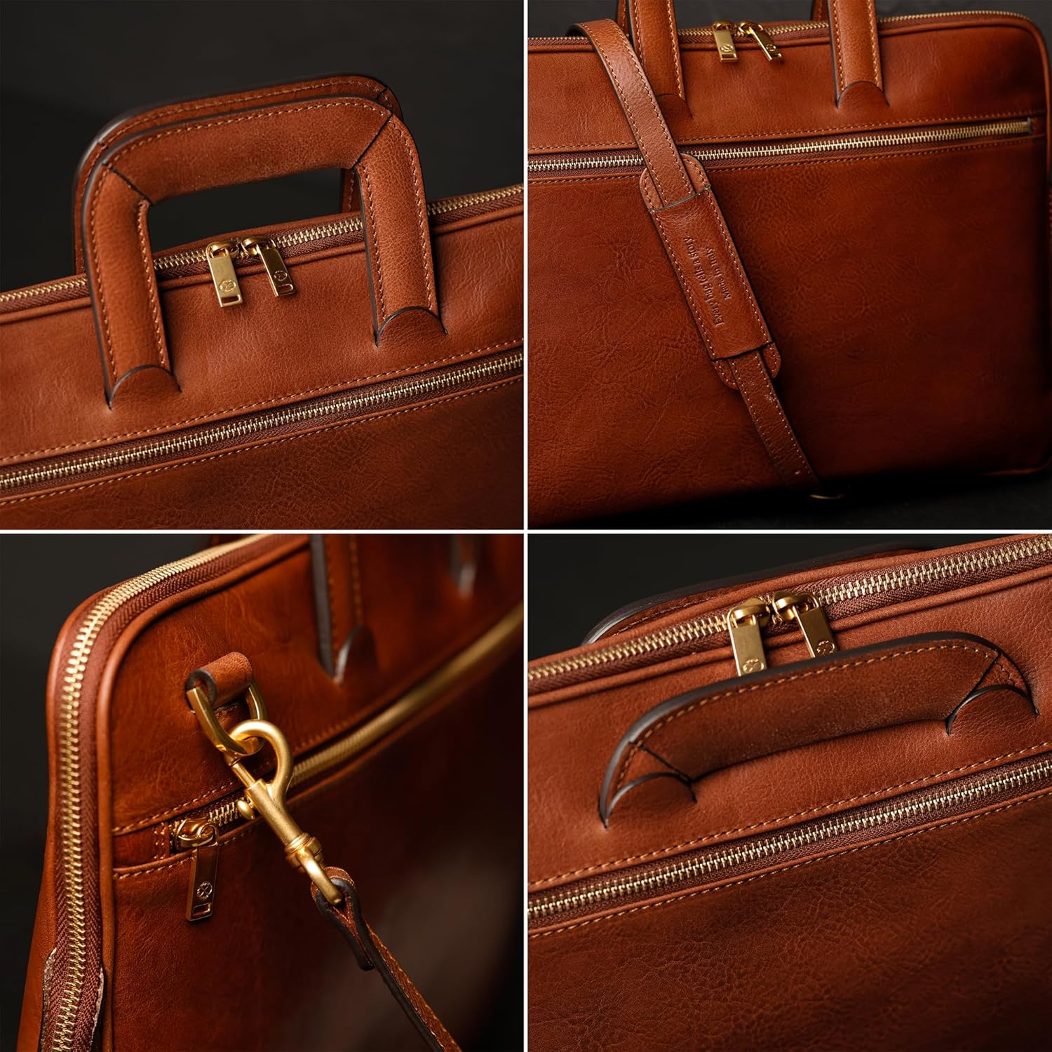 Thumbnail 4 de Time Resistance Slim Leather Briefcase — Italian Handmade Leather Computer Bag