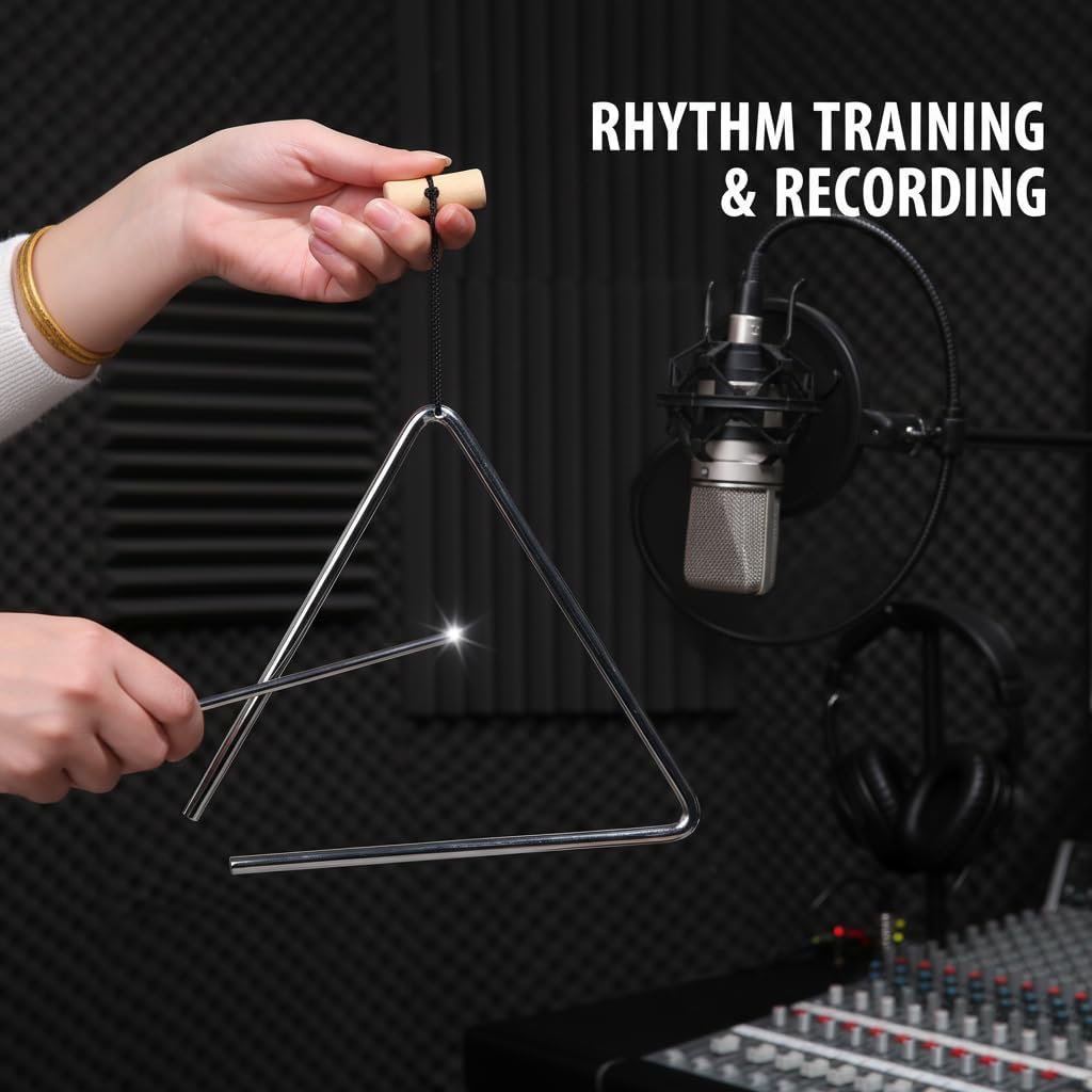 Detalle 2 de MIHEY Steel Musical Triangle, 7-inch