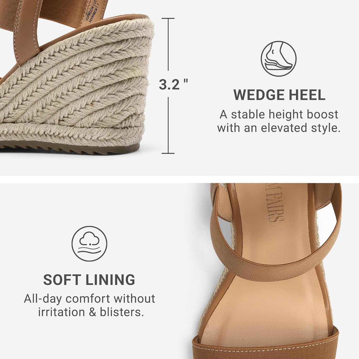 Thumbnail 4 de DREAM PAIRS Womens Open Toe Espadrille Platform Sandals with Elastic Ankle Strap