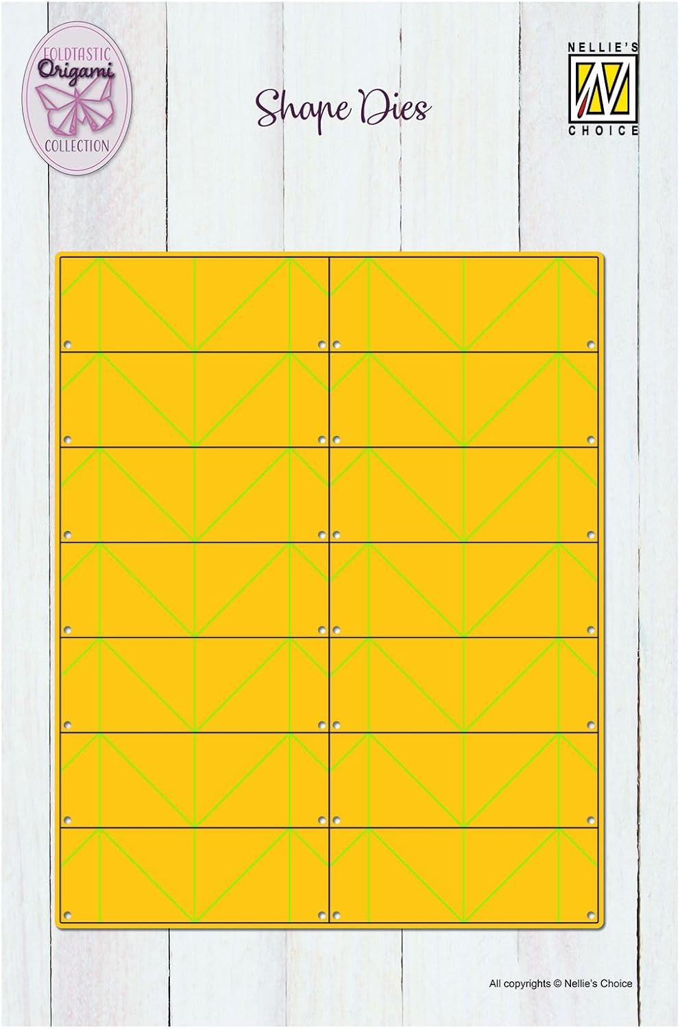 Detalle de Matrice de Découpe Pliable Nellie's Choice – Motif Origami 3D (18,7 × 15,1 cm) Jaune