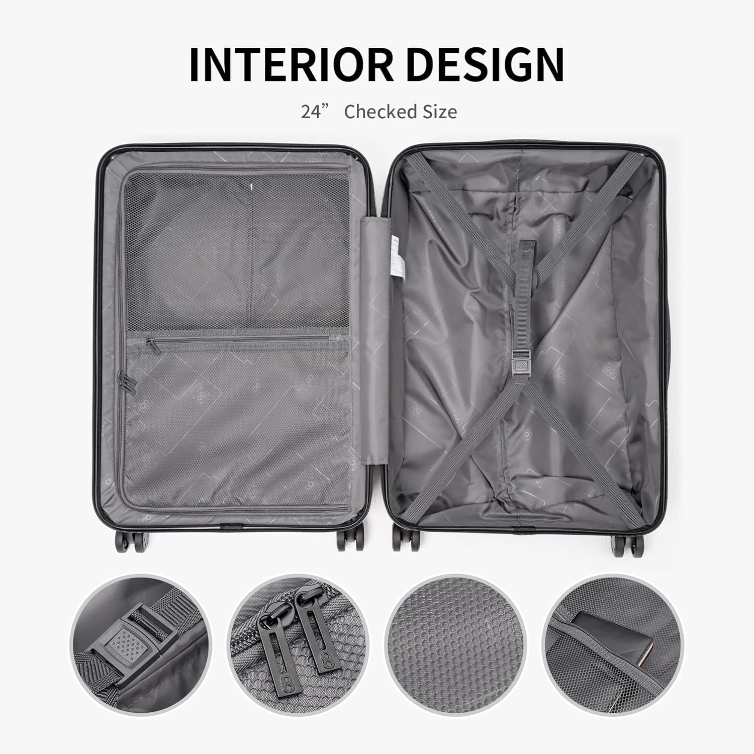Detalle de LEVEL8 3 Piece Suitcase Set with TSA