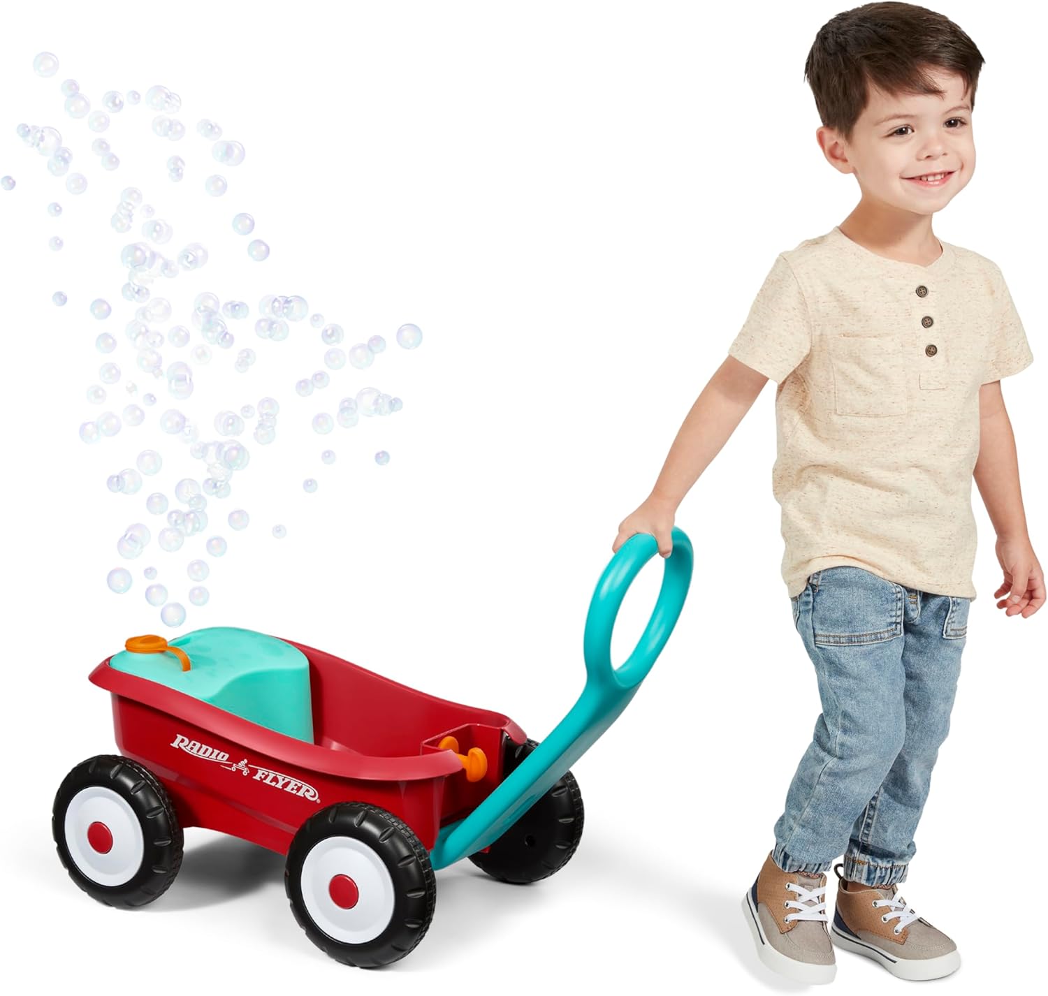 Radio Flyer Bubble Buddy Chariot de Marche, machine à bulles pour enfants 🚶