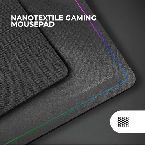 Detalle de Mars Gaming MCP124PRO (combo 4en1): teclado H-Mech RGB en español, ratón HUANO 3200DPI, auriculares FRGB y alfombrilla 36x26 cm