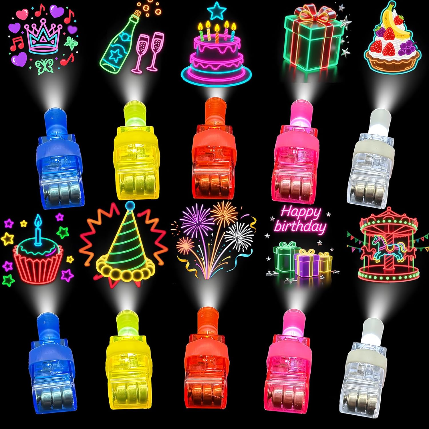 Thumbnail 6 de KCNVLCK 40 Pcs Dinosaur LED Finger Lights – Glow-in-the-Dark Party Favours for Kids